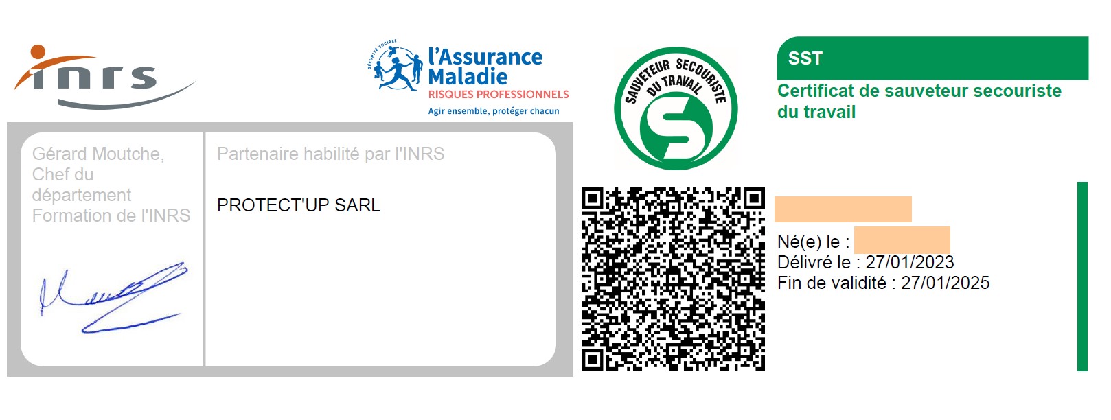 Il ny a plus de numéro de certificat sur les cartes SST